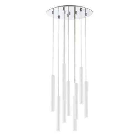 Z-Lite Forest 9 Light Island/Billiard, Chrome & Matte White 917MP12-WH-LED-9RCH